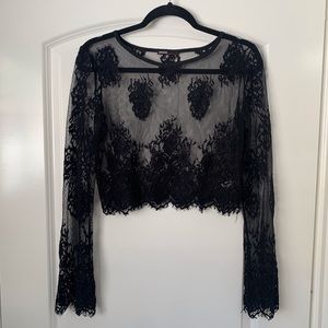 Love Culture black lace crop top